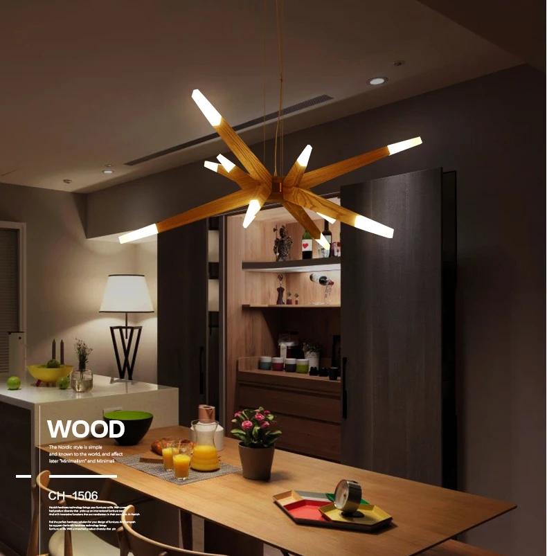 Modernas luces colgantes para comedor современный приостановление деревянные подвесные светильники лампы из фибролитов средей плотности креативная Подвесная лампа