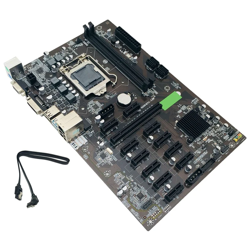 Материнская плата для майнинга BTC B250 с кабелем SATA разъем видеокарты LGA 1151 12xgraphics DDR4