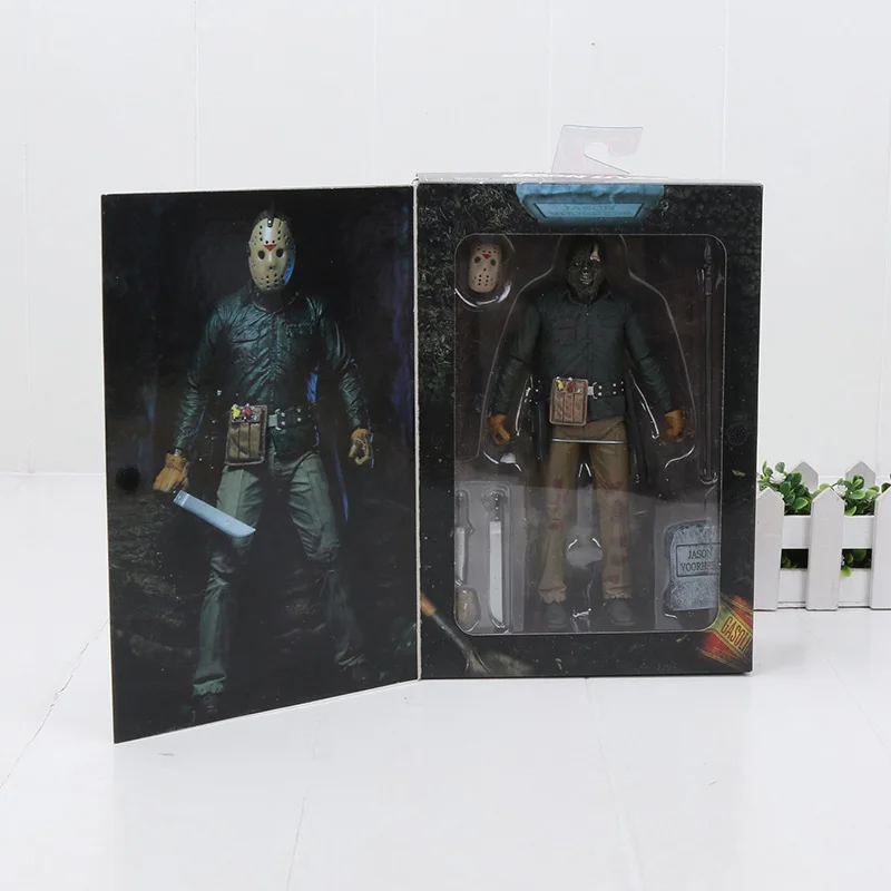 Jason black head box Пятница 13-я последняя часть конечная часть 4 Джейсон Вурхиз ПВХ фигурка Gme 3D Freddy VS Джейсон фигурка модель - Цвет: Jason black head box