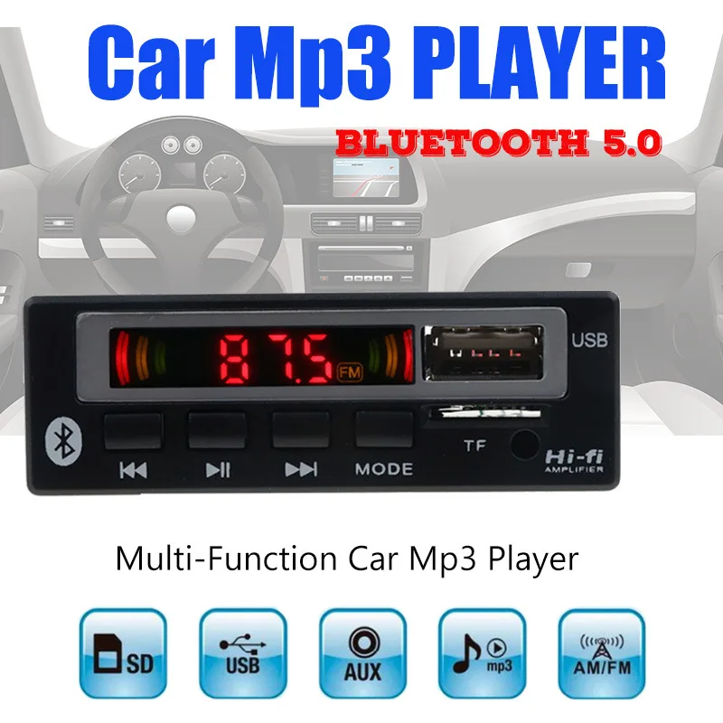 1 din стерео приемник MP3-плеер декодер цветной экран bluetooth автомобильный комплект модуль 5,0 динамик fm модулятор аудио Авто tf aux