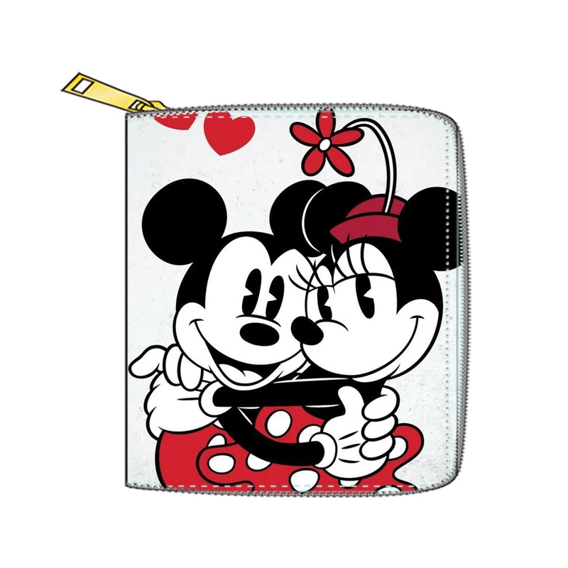 Женский кошелек Disney с Микки Маусом аниме искусственная кожа короткий женский