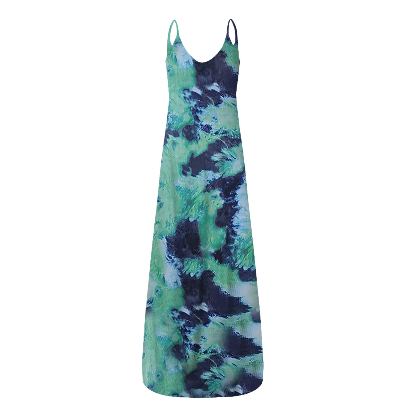 

New Large Size Tie-Dye Dresses for Women Sexy Deep V Dress Sling Printed Long Casual Hot Maxi Dress Woman vestido de mujer