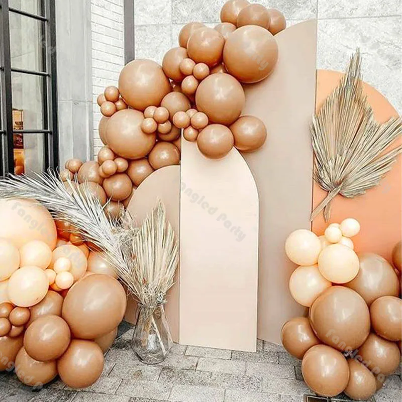 

94 шт какао крем персик воздушные шары гирлянда арочный комплект Пол раскрыть Baby Shower Выпускной Свадебные украшения День рождения расходные ...