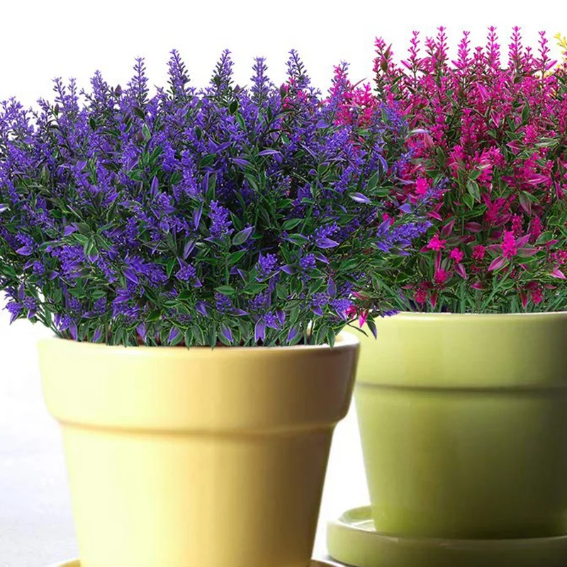 

Artificial Lavender Flowers Plants 6 Pieces,Lifelike Uv Resistant Fake Shrubs Greenery Bushes Bouquet To Brighten Up Your Home K