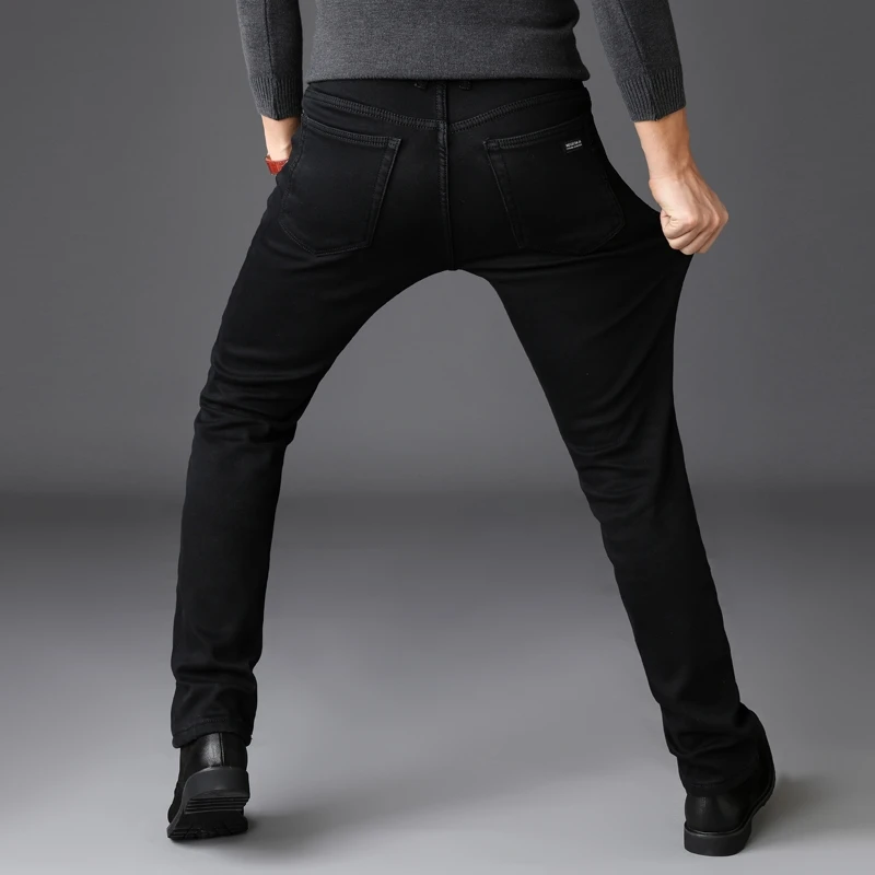 

Men's Slim Straight Black Jeans 2021 Spring/Summer Classic Brand Clothing Youth Fashion Casual Stretch Fit Jeans
