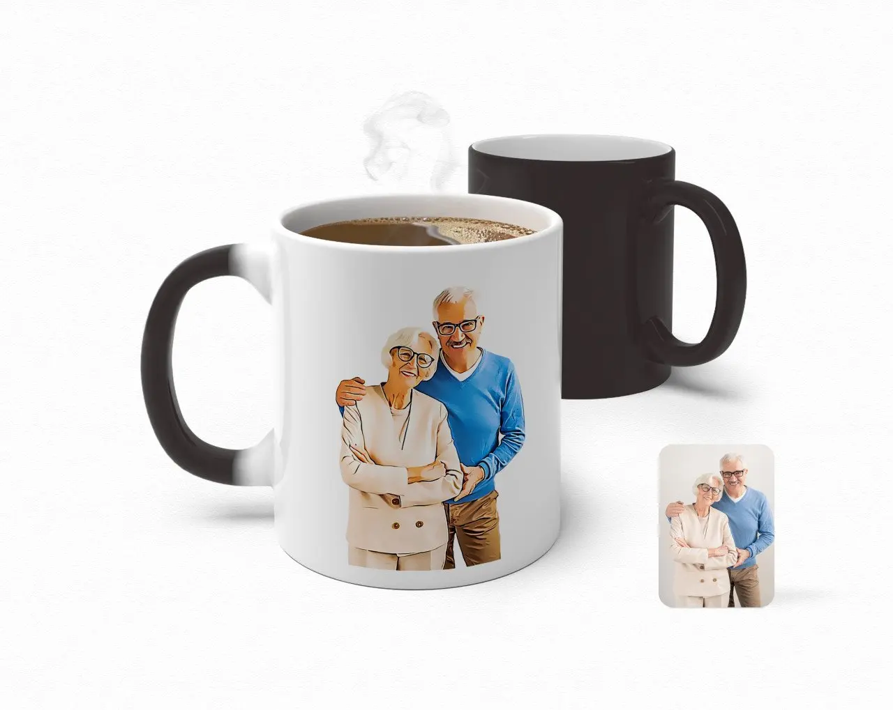 

Personalized Full Size Grandma and Grandpa Caricature Of Magic Mug Bardak-1