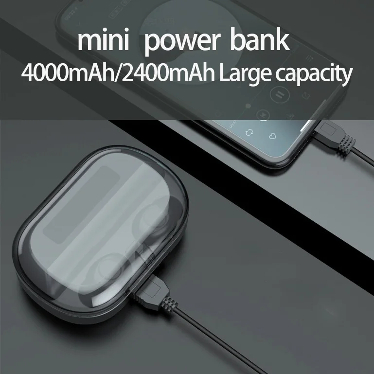 LED Display TWS Wireless Earbuds Bluetooth Earphones Surround Sound Wireless Earbuds Headphone with Charging Mini Power Bank