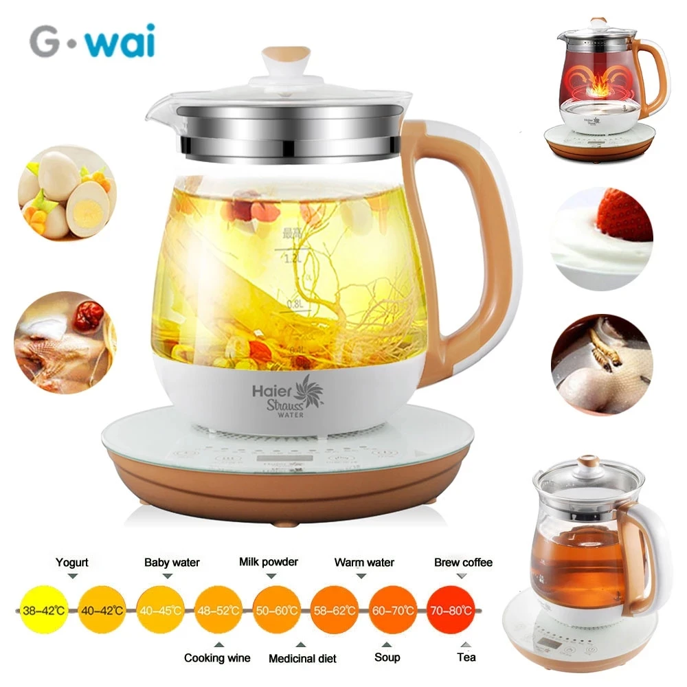 Z30 Health Pot Touch Control Glass Teapot Automatic Insulation Porridge Milk Tea Maker Multifunction Electric Boil Water Kettle