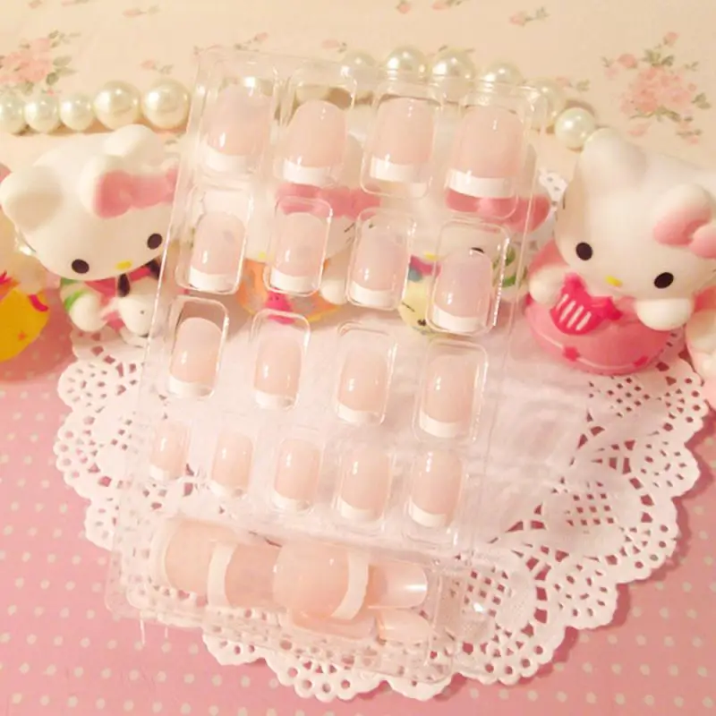 24 шт. накладные ногти Акриловые искусственные акриловые блестящие короткие для