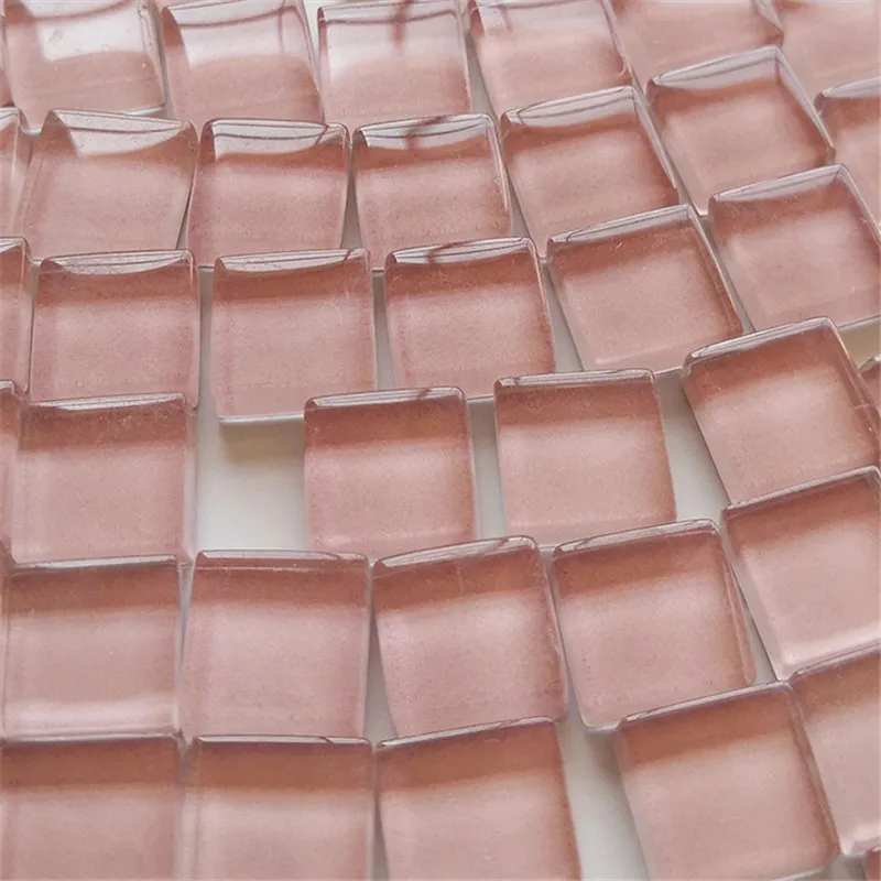 pink 50 штук 10*10*4 мм цветной Кристальный стеклянный квадратный пазл для детей креативные настольные игры - Цвет: pink