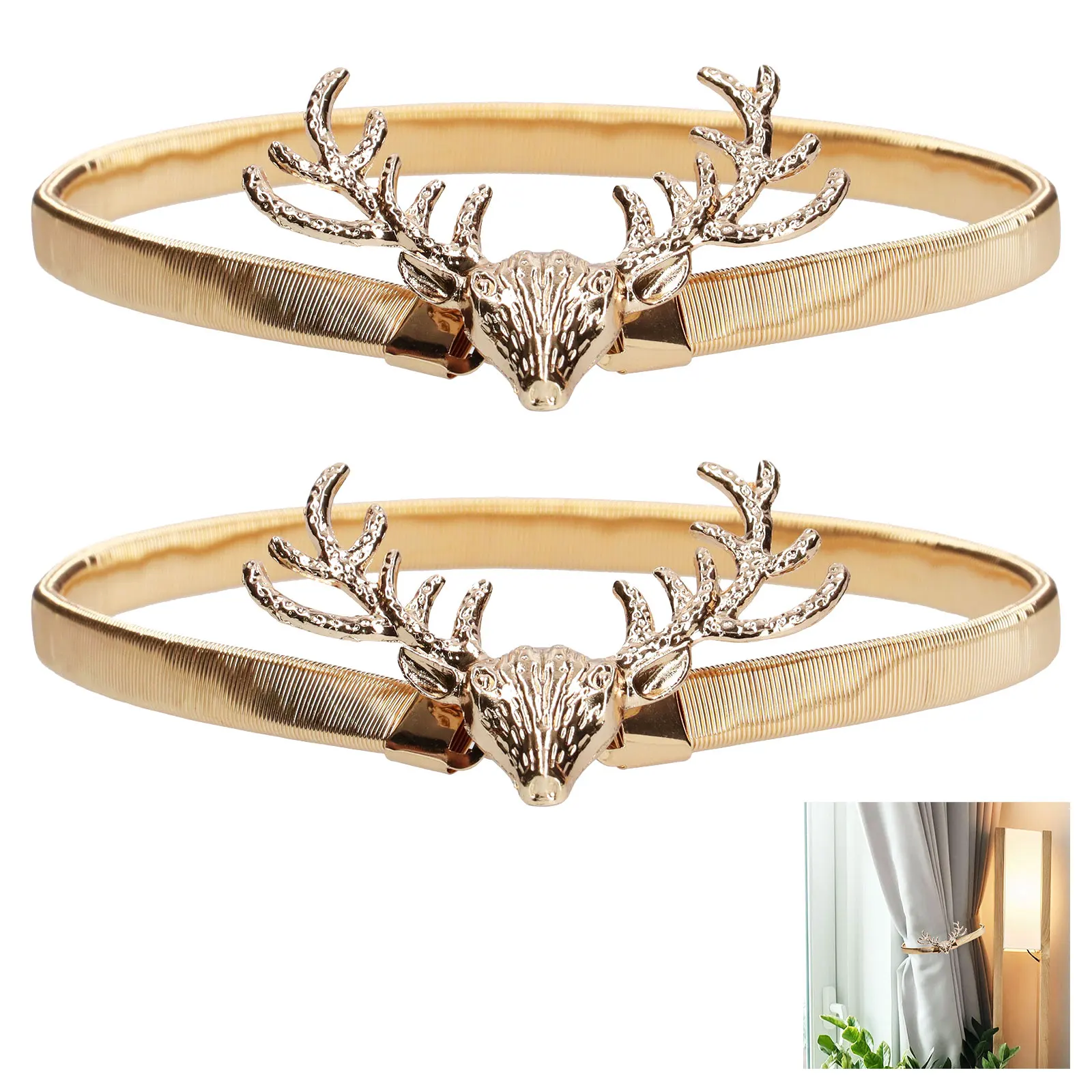 

2 шт., металлические застежки для штор, в форме оленя