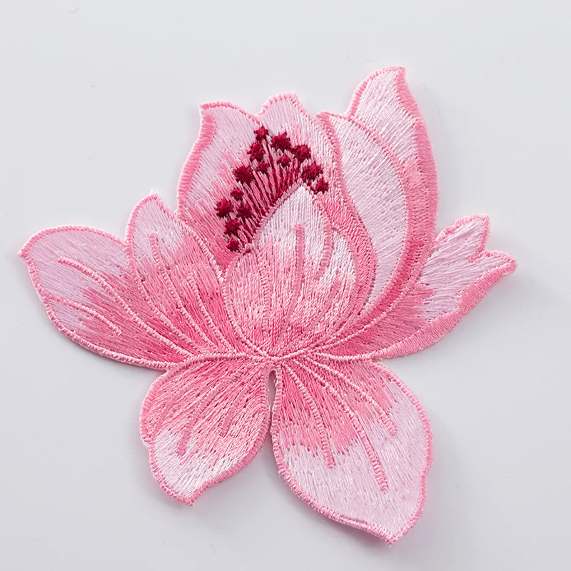 

20pcs/lot Embroidery Patch lotus flower Clothing Decoration sewing Accessories craft Diy Applique