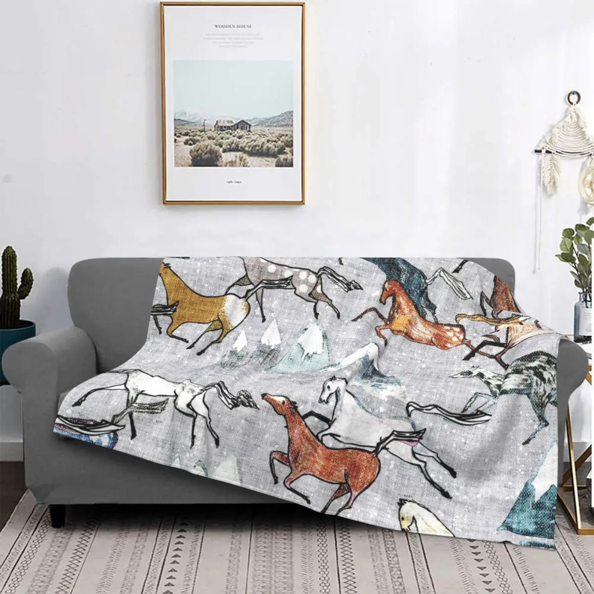 

Mt Kosciuszko Brumbies Blanket Riding Horses Pony Plush Thick Soft Flannel Fleece Throw Blanket For Sofa Bedspread Quilt Travel
