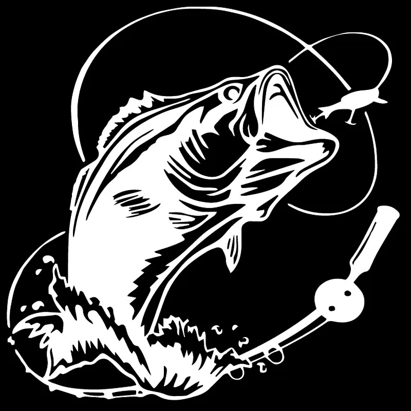 Car Sticker Bass Fishing Fish Ocean Sea Truck Window Auto Motorcycle Exterior Accessories Vinyl Decal 17cm*17cm | Автомобили и