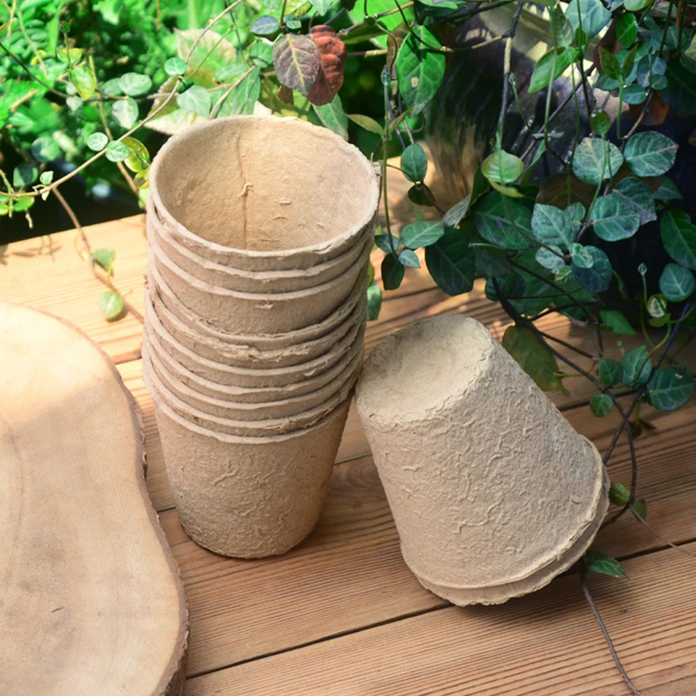 

25/50pcs Garden Plant Nursery Pots Biodegradable Eco-Friendly Organic Germination Seedling Trays Saplings Seed Starters Kit