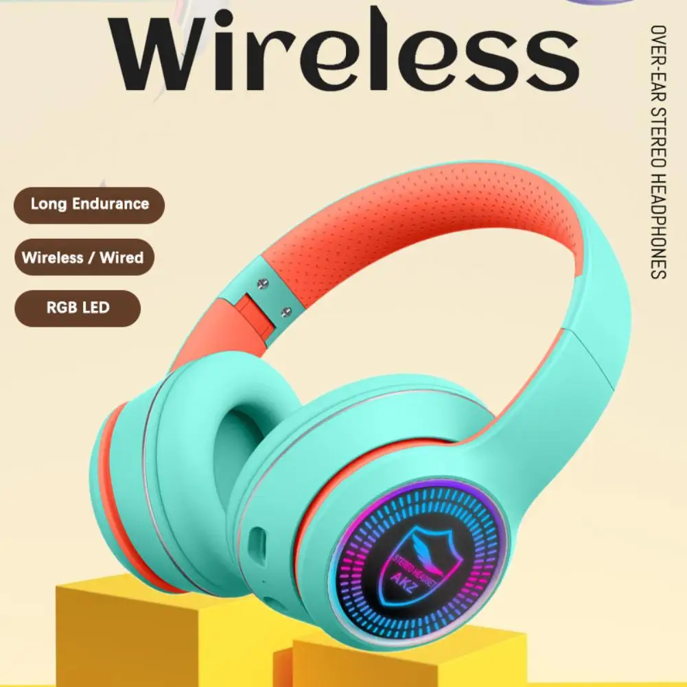 

Bluetooth-гарнитура AKZ-K28 RGB складная, Hi-Fi, с микрофоном