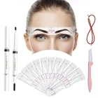 1 комплект карандаш для бровей и моделирующее устройство для бровей, фотошаблон с ремешком, водонепроницаемая долговечная ручка