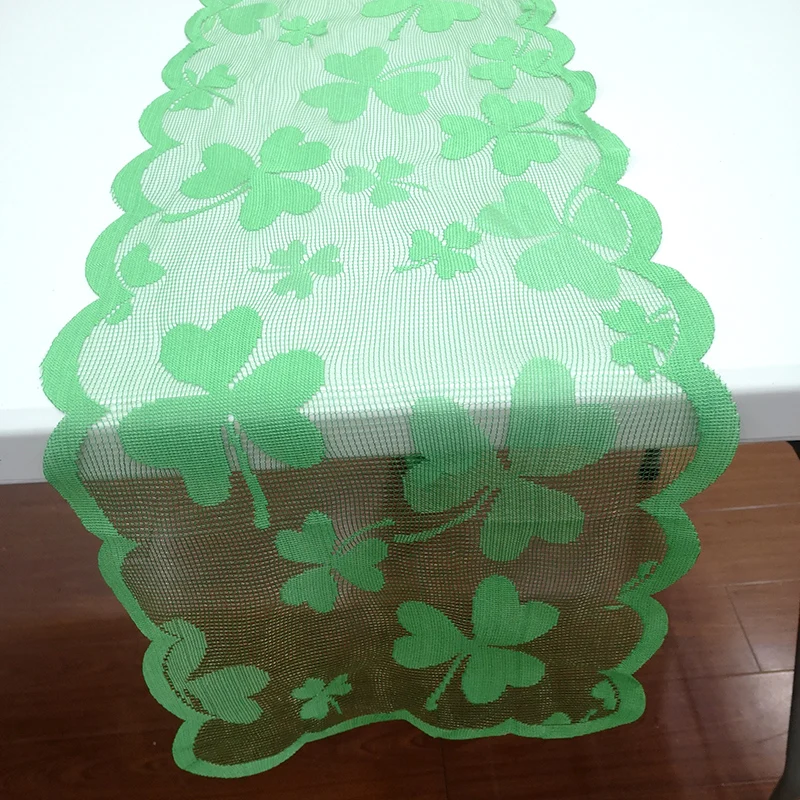 

Party Decorative Table Runners Placemat Set Shamrock Pattern Tablecloth Party Supplies for St. Patrick's Day DTT88