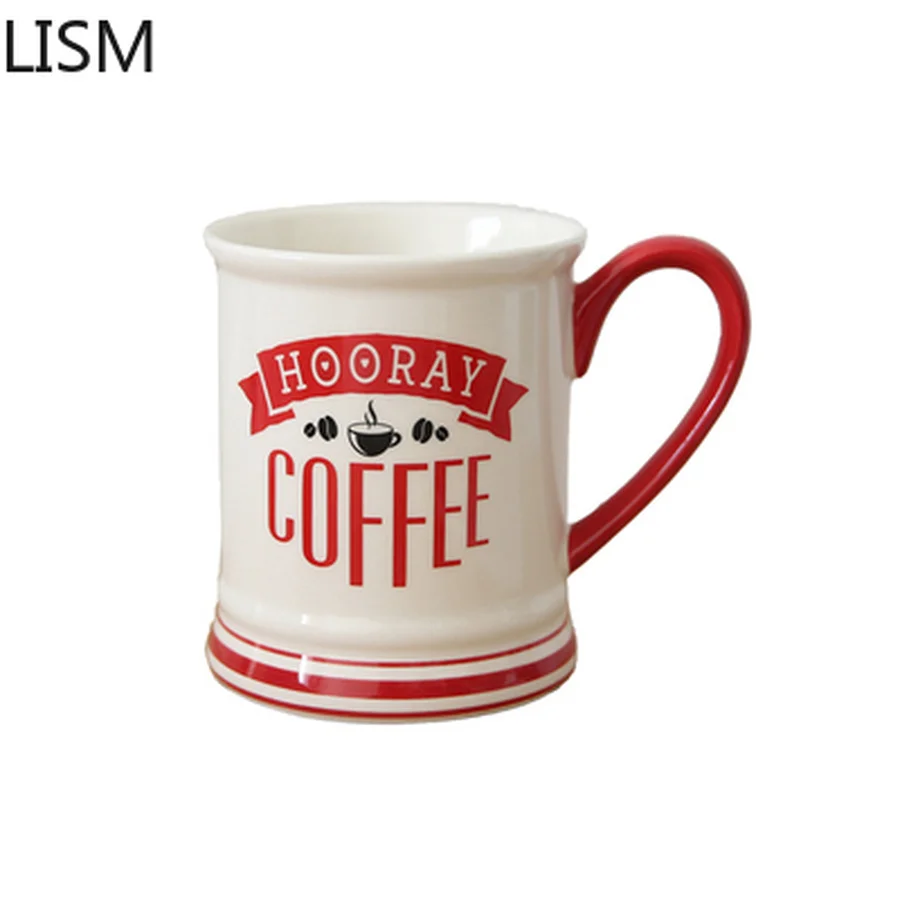 

Европейская кофейная кружка, персонализированная керамическая креативная кружка для путешествий, Скандинавская красная кофейная чашка, к...