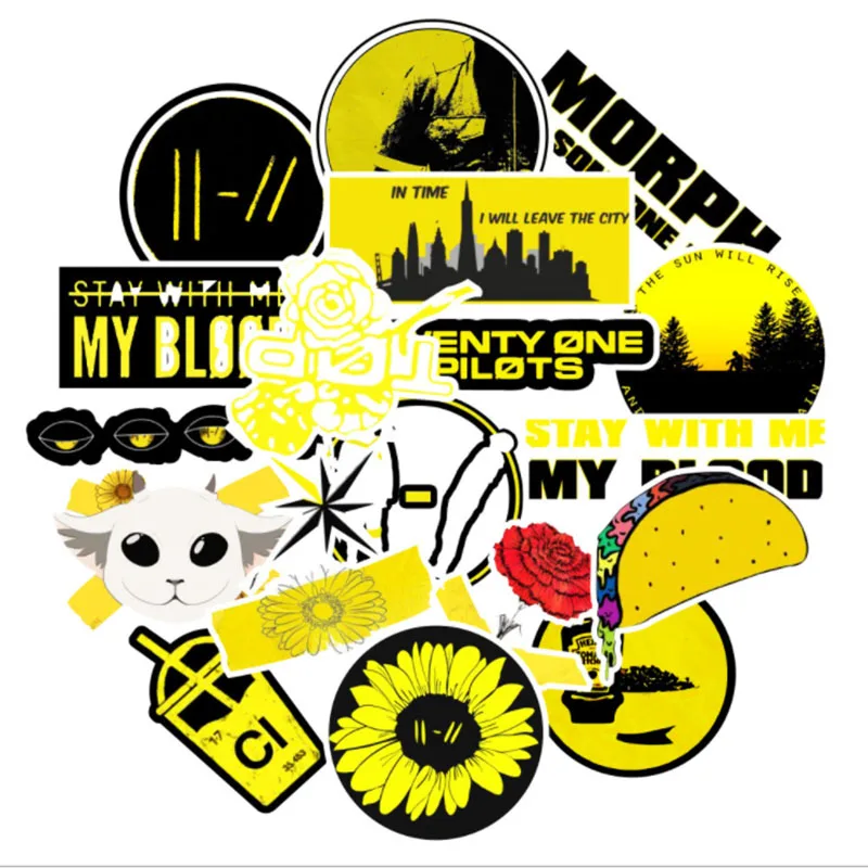 

50 pcs American Band Graffiti Waterproof Skateboard Travel Suitcase Phone Laptop Luggage Stickers Cute Kids Girl Toys