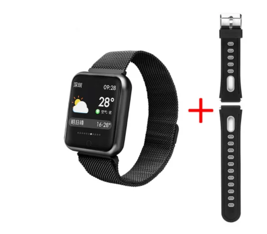 P68 add grey strap Спортивные IP68 Смарт-часы P68 фитнес-браслет трекер активности пульсометр кровяное давление для ios Android apple iPhone 6 7 - Цвет: P68 add grey strap