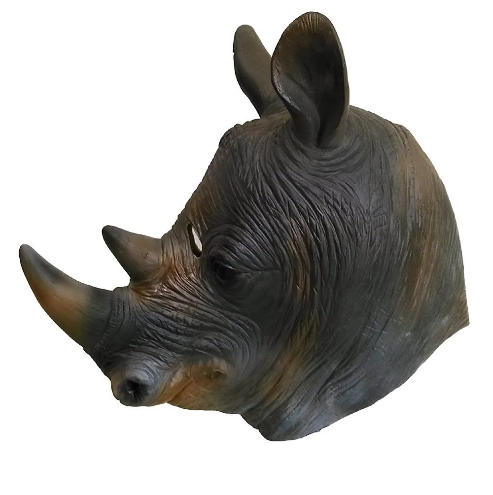 

The highest selling Adult Size Realistic Dress Latex Nice rhino Mask DIY Chrismas Gift