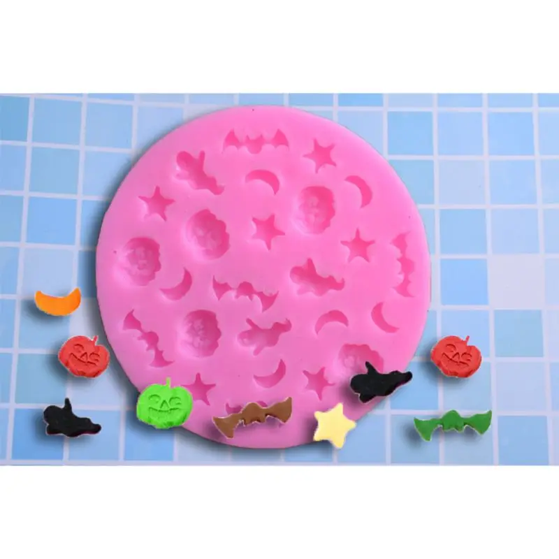 

Halloween Bat Pumpkin Moon Silicone Cake Mold Chocolate Fondant Mould DIY Crafts Decoration Baking Tool