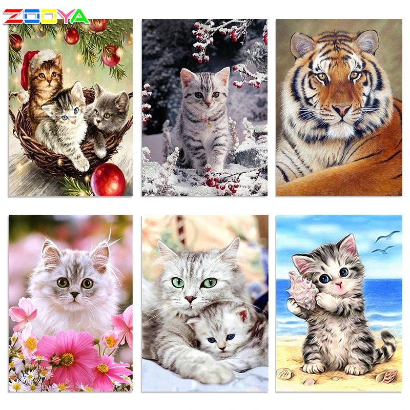 ZOOYA 5D алмазная вышивка сделай сам мультфильм Кот животные живопись кот Вышивка