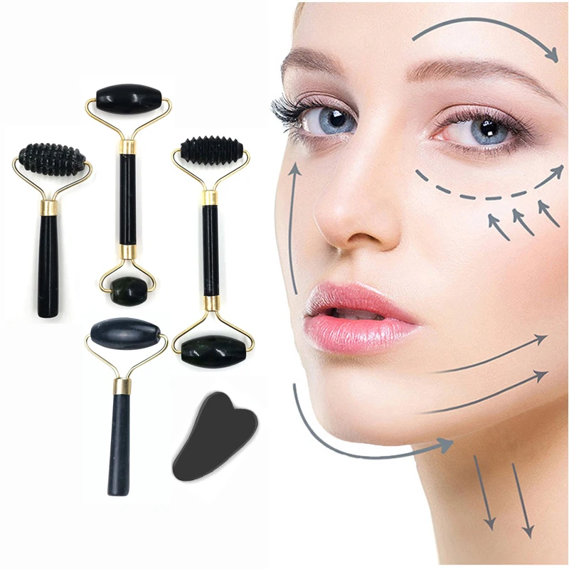 Нефритовый массажер для лица гуашь скребок гуаша уход за кожей похудения красота