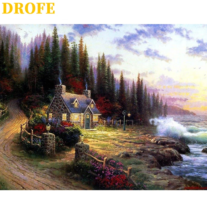 DROFE DIY рамка картина по номерам деревянная 40x50 см сочетание уникальный подарок