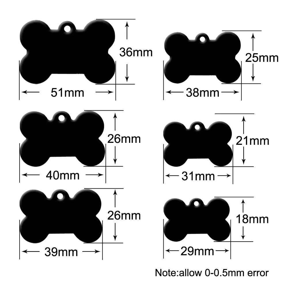 

Wholesale 20 pcs Dog ID Tag Pet Bone Tags Nameplate Personalized Dog Puppy Tags Customized Dog Pet Name Phone Address No. Tag