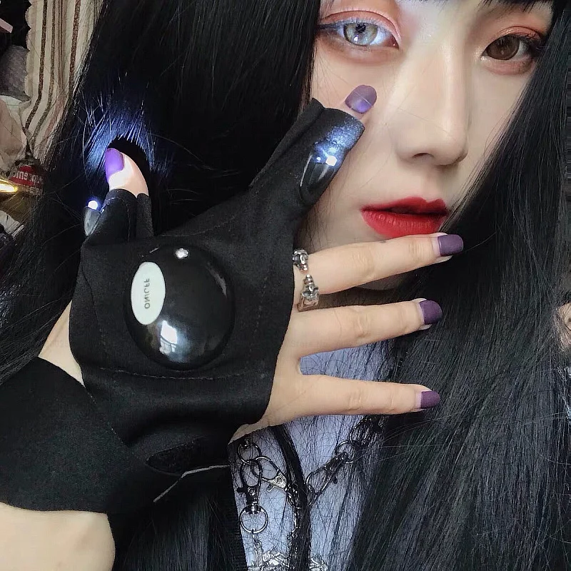 Перчатки со светодиодной подсветкой в японском стиле Харадзюку