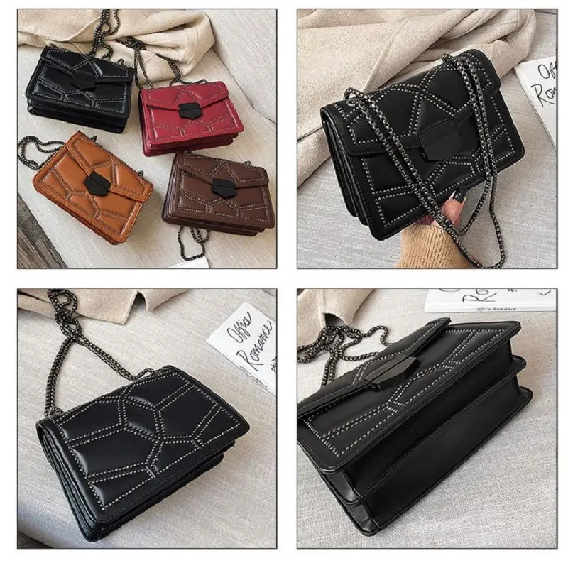 

Crossbody Bags For Women Black New 2021 Trend Shoulder Handbag Female Chain Bag Interior Compartment Flap Messenger