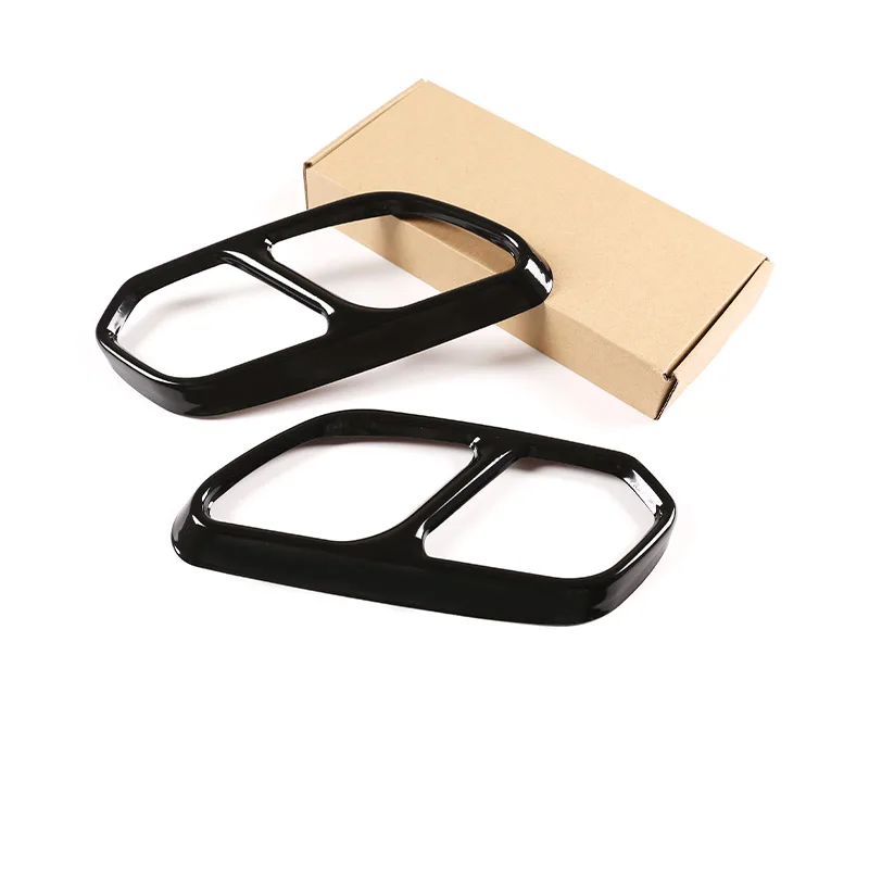 

Для VW Touareg CR7 2018 2019 2020 2021 Нержавеющая сталь Черный Автомобильный задний левый правый выхлопной глушитель труба наконечник крышка отделка декор