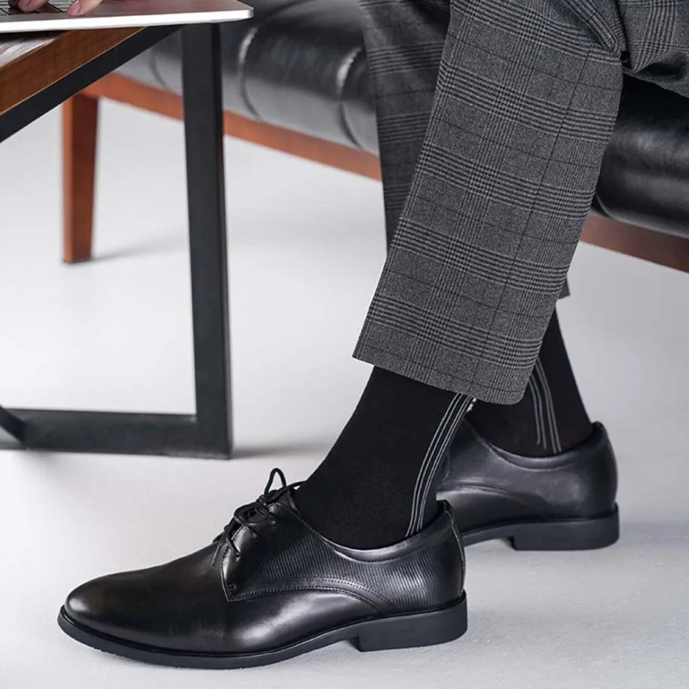 Новинка 365 одежда клетчатые мужские носки высокого качества из чесаного Хлопка