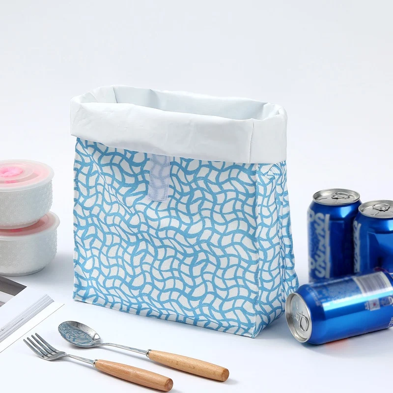 

New Waterproof Canvas Lunch Bag Reusable Insulated Bag Aluminum Foil Picnic Cooler Bags/