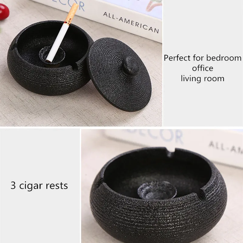 

Ceramic Ashtray With Lids Windproof Cigarette Ashtray For Lndoor Or Outdoor Use Ash Holder For Smokers Desktop Smoking Ash Tray