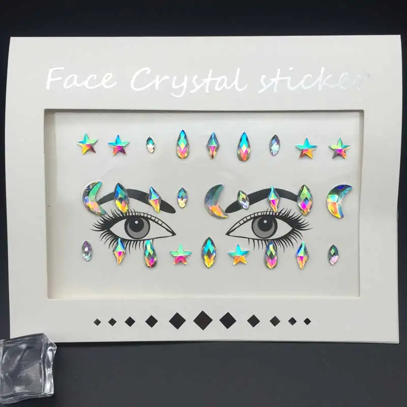 Наклейка на лицо со вспышкой временные Стразы для тела стеклянные хрустальные