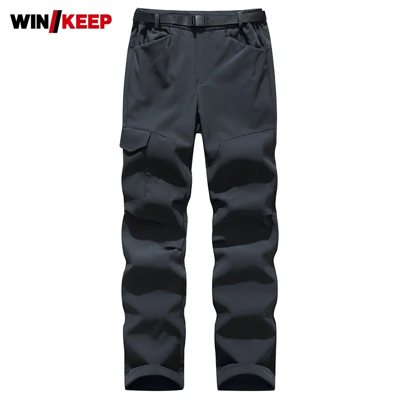

Мужские утепленные ветрозащитные Брюки Softshell для кемпинга, однотонные дышащие походные брюки с несколькими карманами для женщин