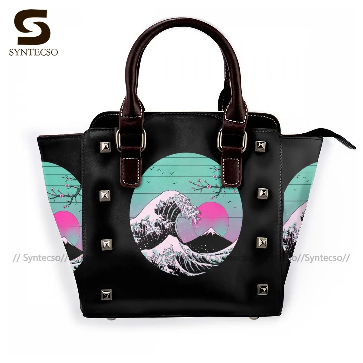 

Hokusai Shoulder Bag Woman Gifts Handbag Funny Leather Streetwear Bags