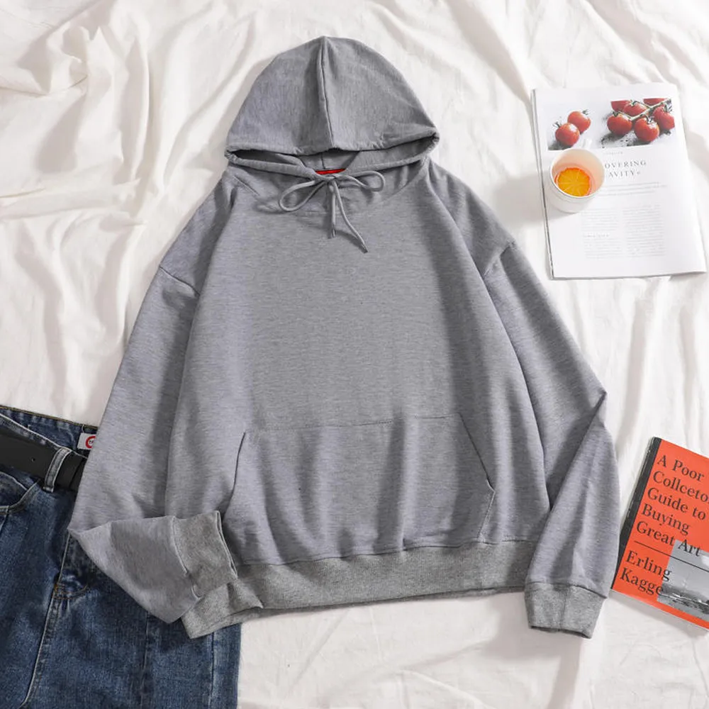 Hoodies Oversized Printed Kangaroo Pocket Sweatshirts Hooded Harajuku Spring Casual Cotton Korean Pullovers Women Sweetshirts