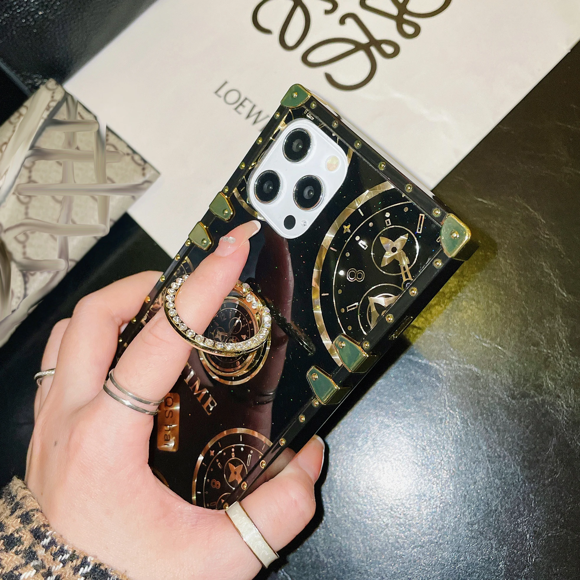 luxury time pattern phone case for xiaomi mi cc 9 10 10t 11t 11 lite poco x3 fn c3 f2 pro mi note 10 pro bling ring holder cover free global shipping