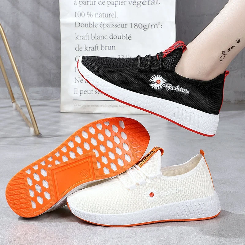 

2020 new fashion mesh shoes women's breathable mesh sports shoes summer women's shoes versatile white casual shoes