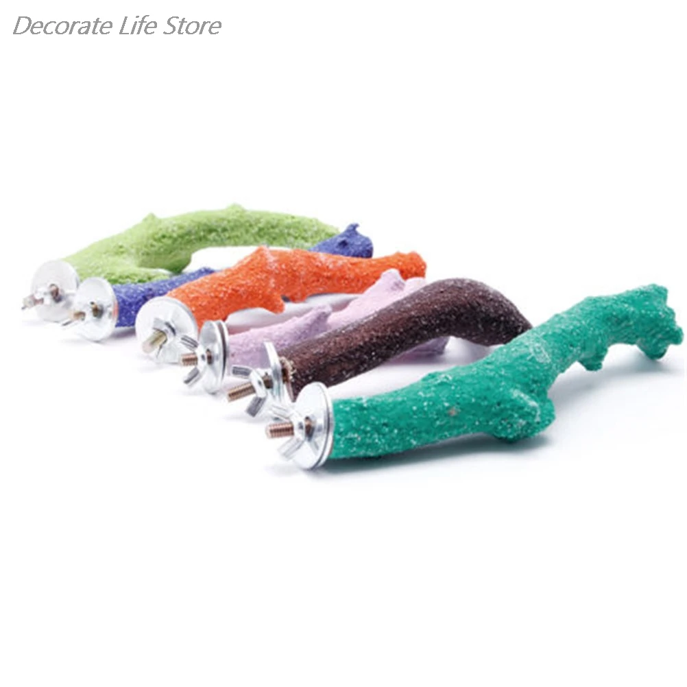 

1PC Parrot Wooden Stand Station Rack Pet Bird Hanging Cage Perch Platform Holder Bites Toy Party Game Play Tool