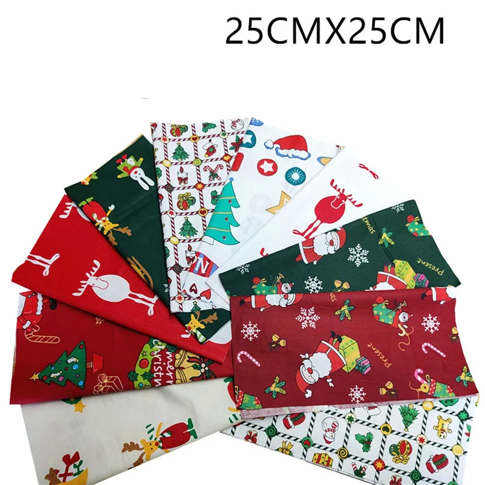 

Christmas Series Square Cotton Fabric Patchwork Cloth Xmas Noel Sack Stockings For DIY Craft Sewing Needlework