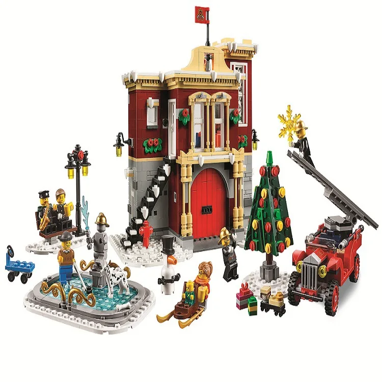 

1197Pcs Create City Winter Village Fire Station Model 11041 Building Blocks Gifts Compatible Lepining Friends Christmas