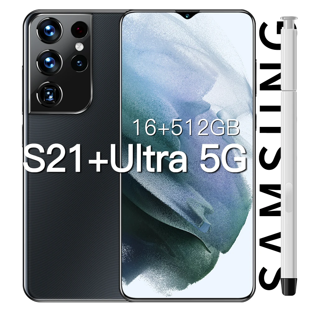 

Global Version S21+Ultra 6.7 Inch Smartphone 10 Core Android 11 16GB+512GB 32MP+50MP HD Full Screen With Stylus 5G Mobilephone