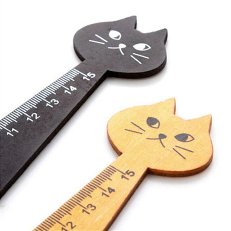 Линейка в форме милого кота 15 см милая деревянная линейка животного подарок для