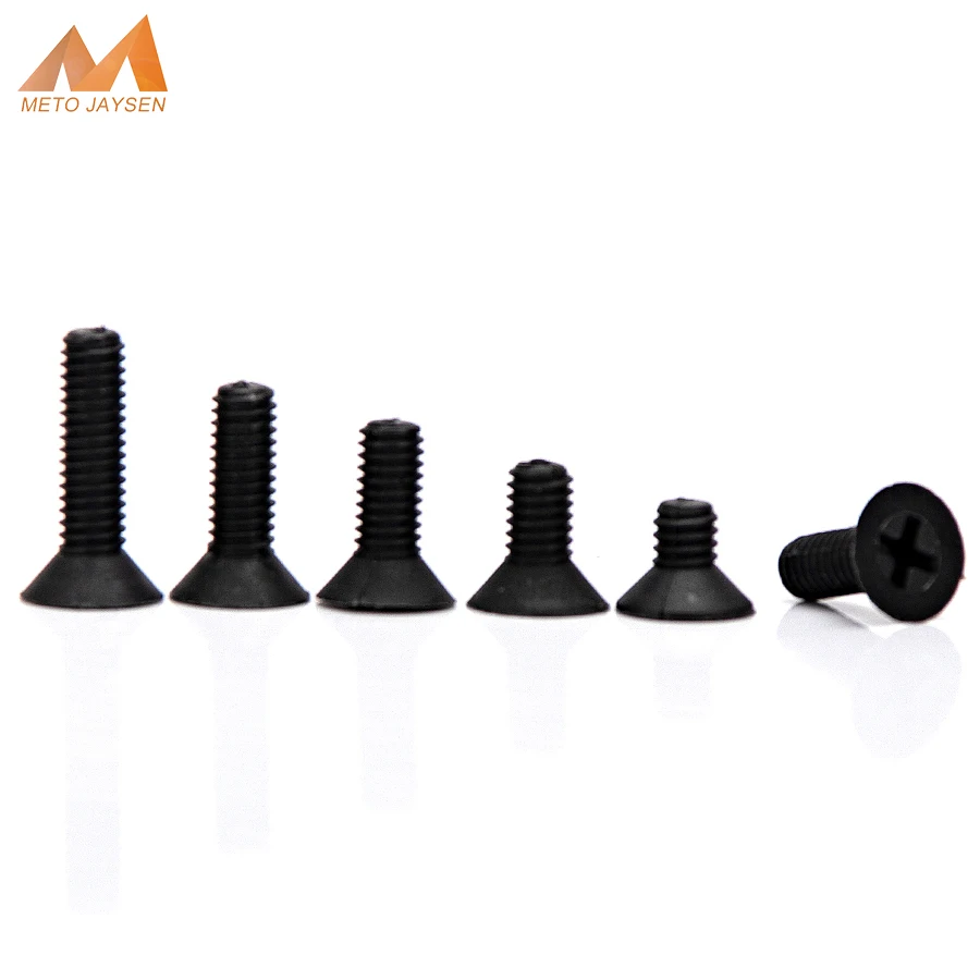 

M4 M5 Nylon Flat Head Cross Recessed Machine Screw Countersunk Black Plastic Phillips Head Metric Bolts Length 4mm-40mm