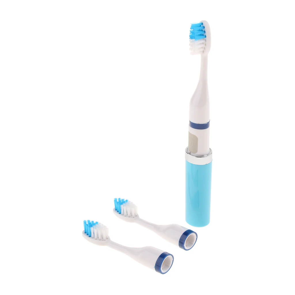 Портативная электрическая зубная щетка для ухода за полостью рта чистки зубов + 2
